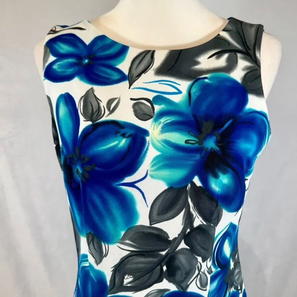 Gorgeous aqua and blue floral sheath dress size 6